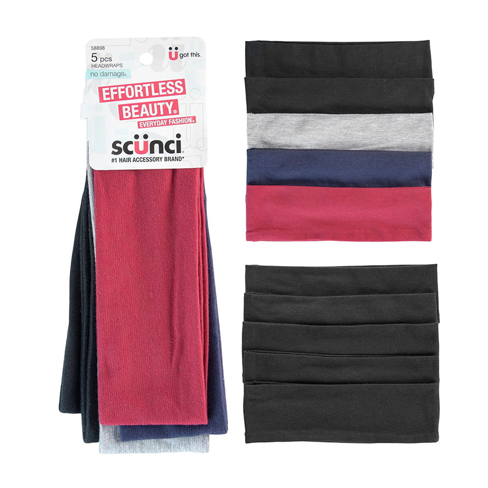 Scunci Effortless Beauty Wide Stretch Head Wraps, 1 Ea